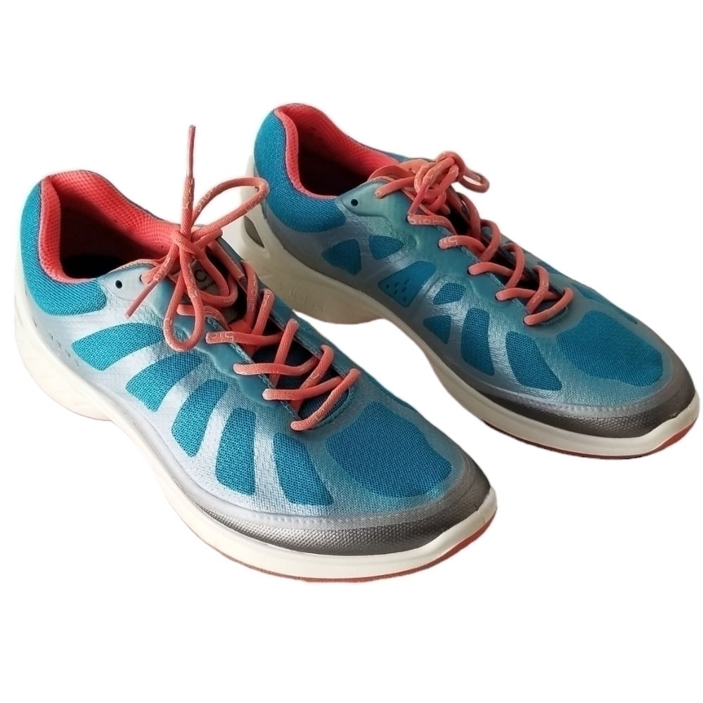 ECCO Performance Biom Athletic Shoes Blue/Orange/Silver Size 38
